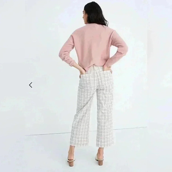Madewell 27 Emmett Wide Leg Crop Pants in Rainbow Windowpane EUC - Picture 11 of 12
